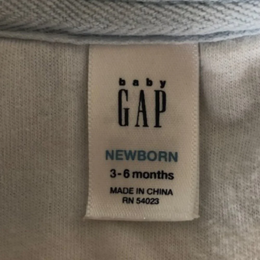 BABY GAP Velour Blue White Stripe Long Sleeve Pocket One Piece 3-6 Mos